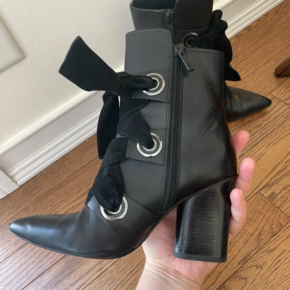 Donald J Pliner Witchy Whimsygoth Wednesday Addams Pointed Toe Victorian Boots